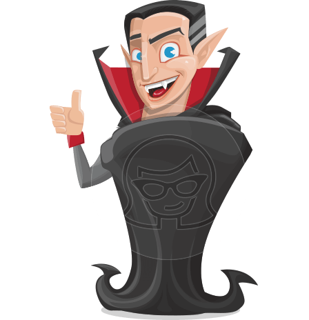 Funny Vampire Man Vector Cartoon Character